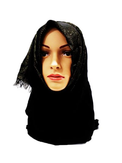 Shiny Black Color Hijab