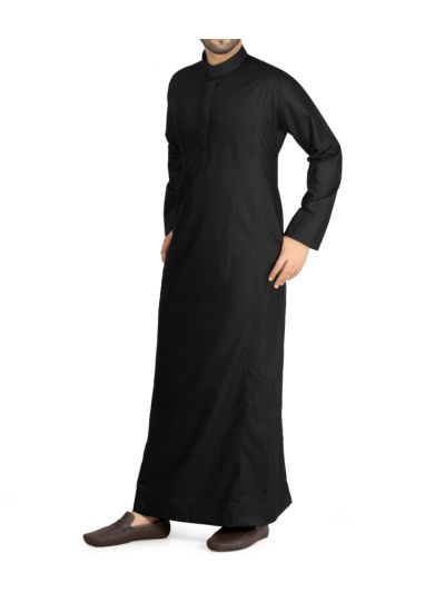 Aplos Black Saudi Thobe For Men