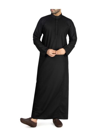 Aplos Black Saudi Thobe For Men