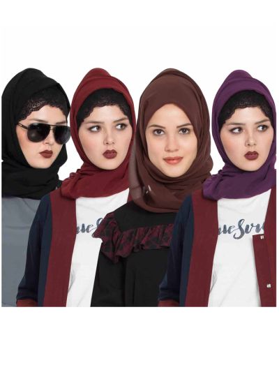 Combo Super Fine Georgette Hijab (Set of 4)