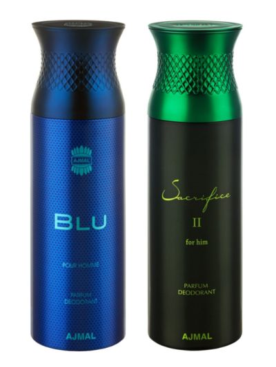 Ajmal Blu & Sacrifice II Him Deodorants for Men (pack of 2)