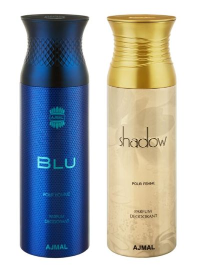 Ajmal Blu & Shadow Her Deodorants for Men & Women (pack of 2)