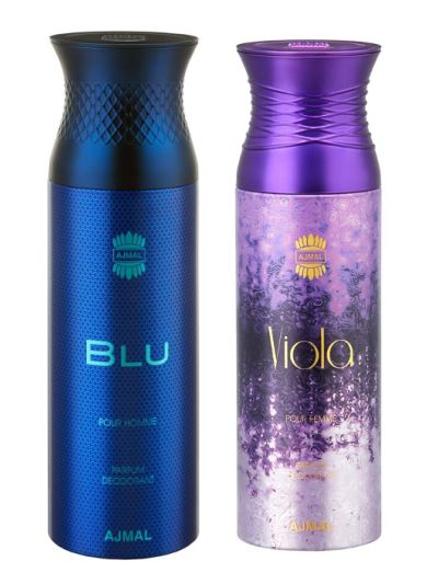 Ajmal Blu & Viola Deodorants for Men & Women (pack of 2)