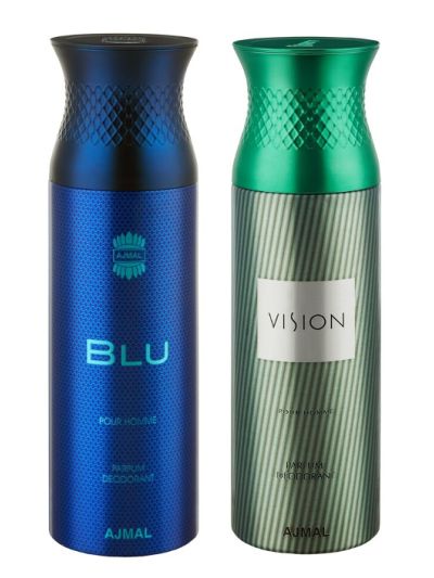 Ajmal Blu & Vision Deodorants for Men (pack of 2)