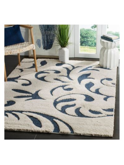 Floral Beige & Blue Carpet (4ft x 6 ft)