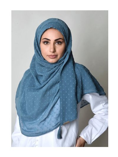 Blue Stone Mosaic Butti Chiffon