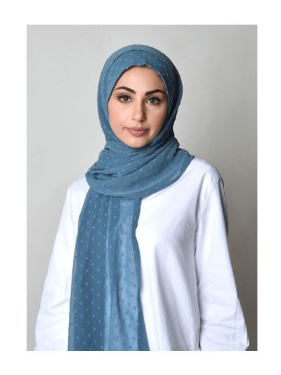 Blue Stone Mosaic Butti Chiffon