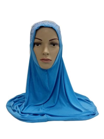 Blue Stone Work Instant Kids Hijab