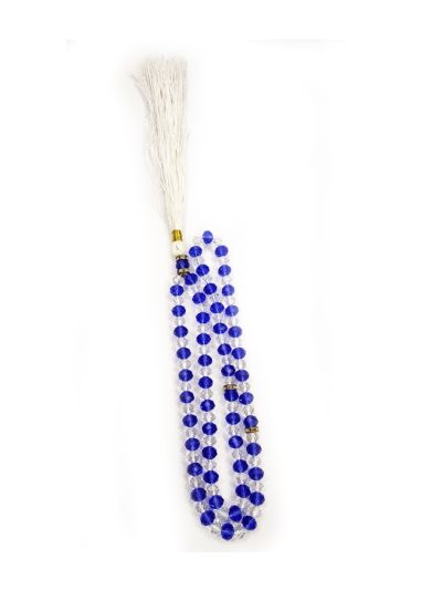 Crystal  Blue & White Tasbih - 8mm