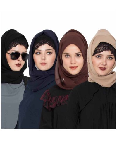 Combo Super Fine Georgette Hijab (Set of 4)