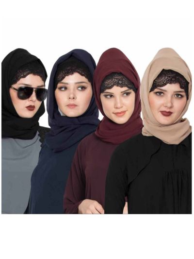 Combo Super Fine Georgette Hijab (Set of 4)