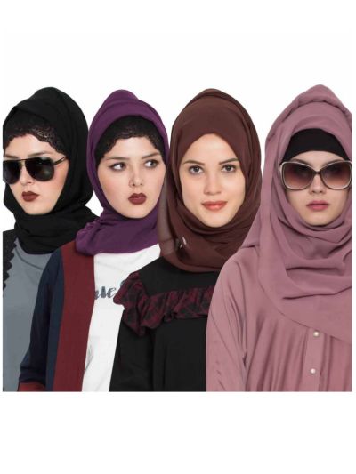Combo Super Fine Georgette Hijab (Set of 4)