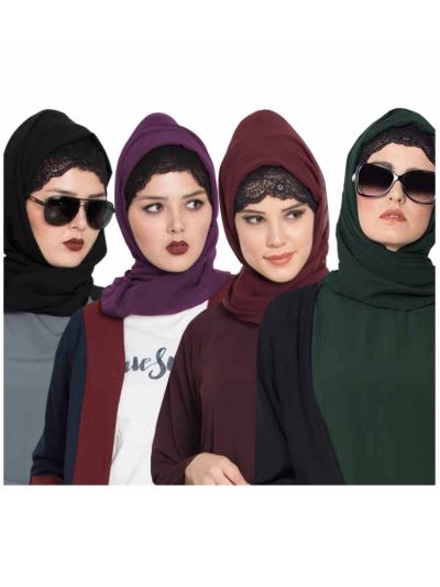 Combo Super Fine Georgette Hijab (Set of 4)