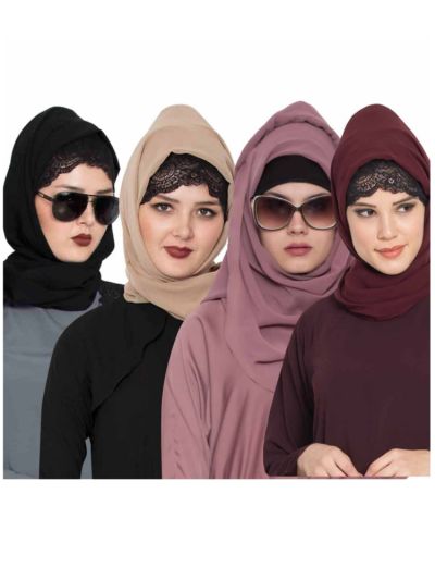 Combo Super Fine Georgette Hijab (Set of 4)