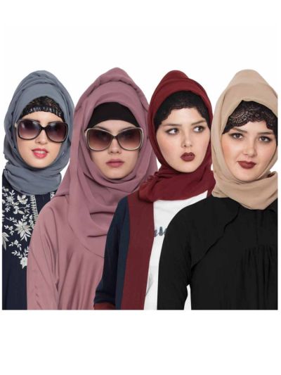 Combo Super Fine Georgette Hijab (Set of 4)
