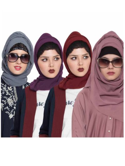 Combo Super Fine Georgette Hijab (Set of 4)