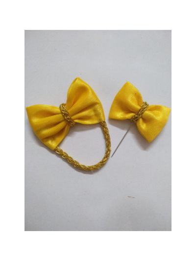 Yellow Handmade Bow Hijab Pin & Broach 