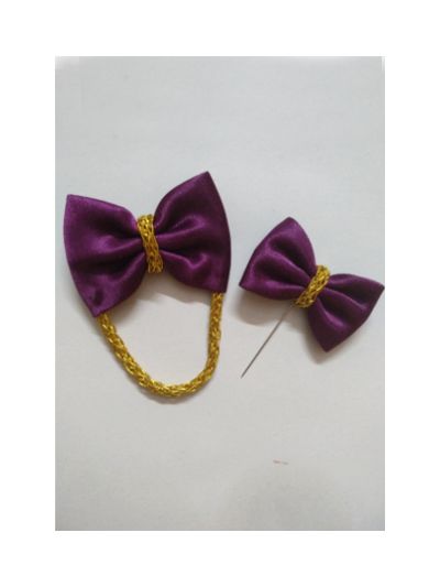 Violet Handmade Bow Hijab Pin & Broach 