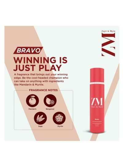 Bravo No Alcohol Body Spray For Men, Halal compliant (150 ml)