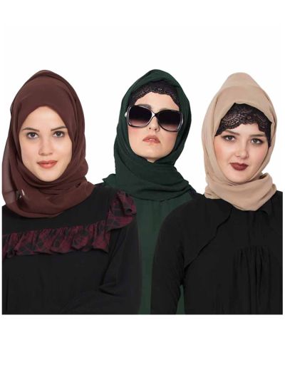 Combo Super Fine Georgette Hijab (Set of 3)