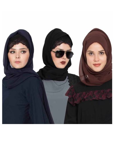 Combo Super Fine Georgette Hijab (Set of 3)