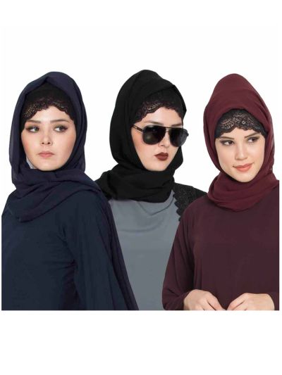 Combo Super Fine Georgette Hijab (Set of 3)