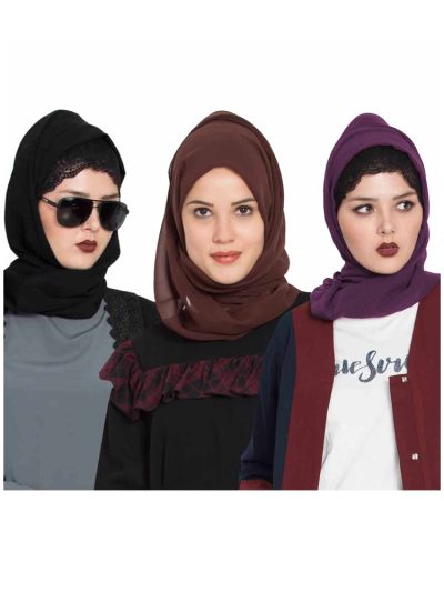 Combo Super Fine Georgette Hijab (Set of 3)
