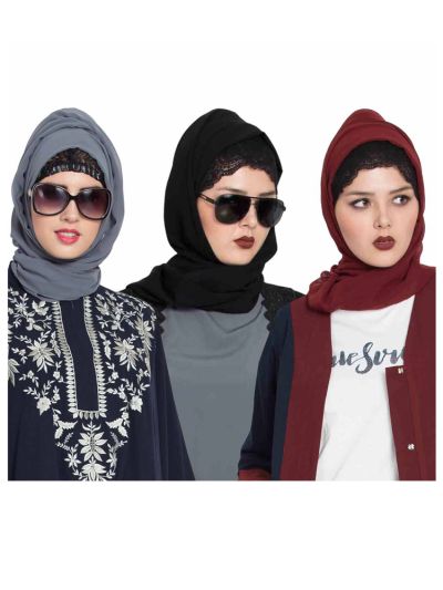 Combo Super Fine Georgette Hijab (Set of 3)