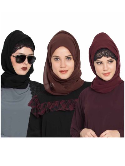 Combo Super Fine Georgette Hijab (Set of 3)