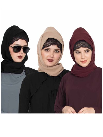 Combo Super Fine Georgette Hijab (Set of 3)