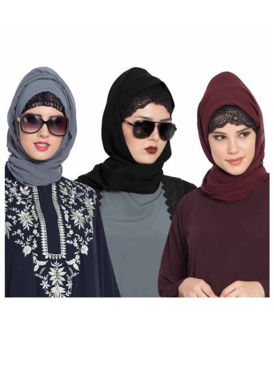 Combo Super Fine Georgette Hijab (Set of 3)