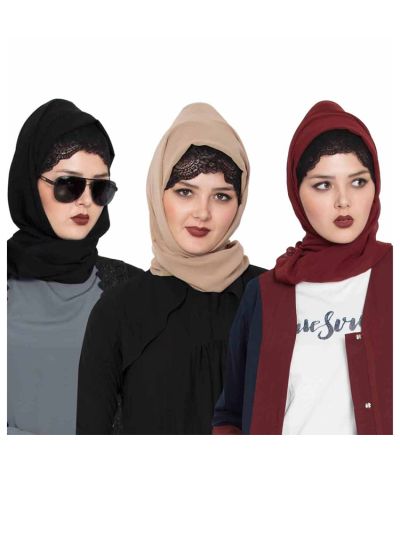 Combo Super Fine Georgette Hijab (Set of 3)