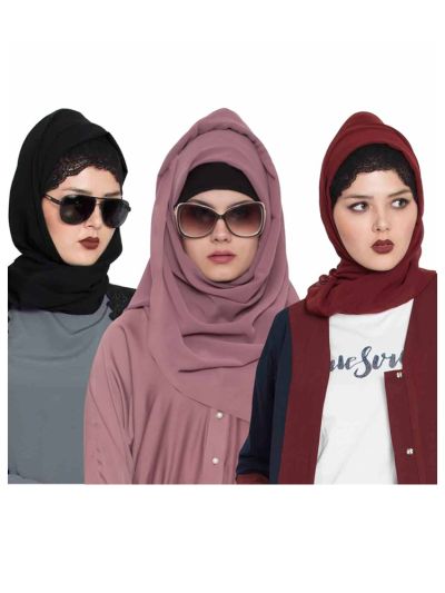 Combo Super Fine Georgette Hijab (Set of 3)