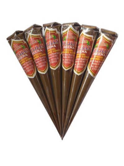 Shifa Dulhan Henna Mehendi Natural Cones (Pack of 12)