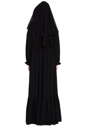 Designer Burqa in Lose Fit With a Triple Layer Niqaab and Nose Piece