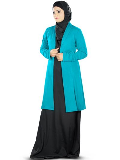 Haneefa Jersey Cardigan (Turquoise)