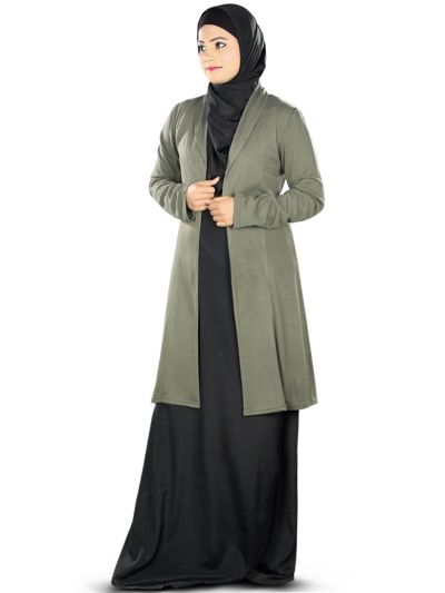 Haneefa Jersey Cardigan (Charcoal)