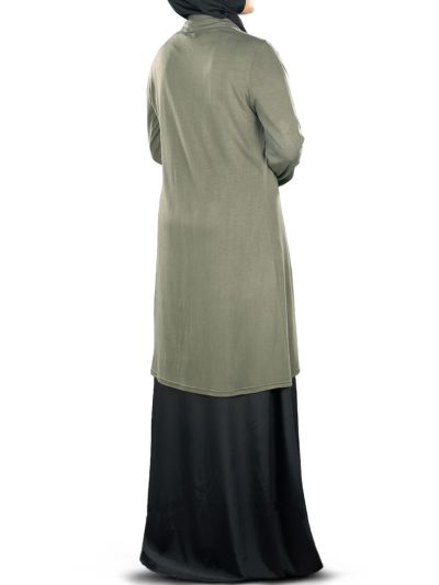 Haneefa Jersey Cardigan (Charcoal)