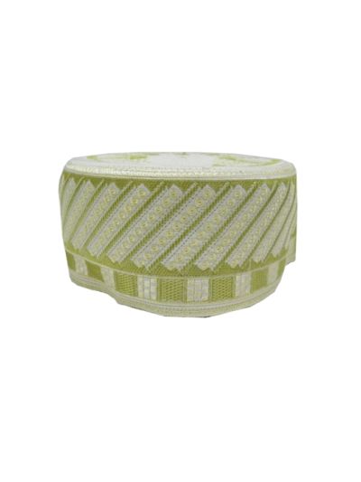 Henna Green Embroidery Cap (53 Cm - 20.5 Inches)