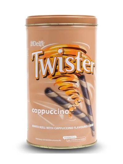 DELFI TWISTER CAPPUCCINO WAFER ROLL - CAPPUCHINO FLAVOURED CREAM (320G)
