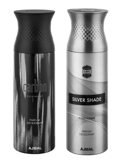 Ajmal Carbon & Silver Shade Deodorants for Men (pack of 2)