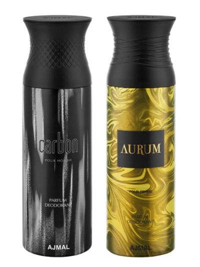 Ajmal Carbon & Aurum Deodorants for Men & Women (pack of 2)