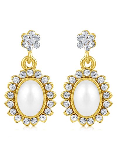 Pearl Gold Plated Drop Earring