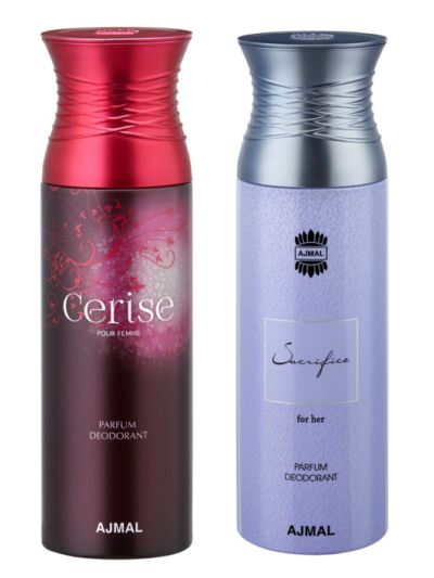 Ajmal Cerise & SacrificeHer Deodorants for Women (pack of 2)