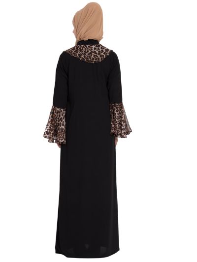 Cardigan For Abaya With Animal Print
