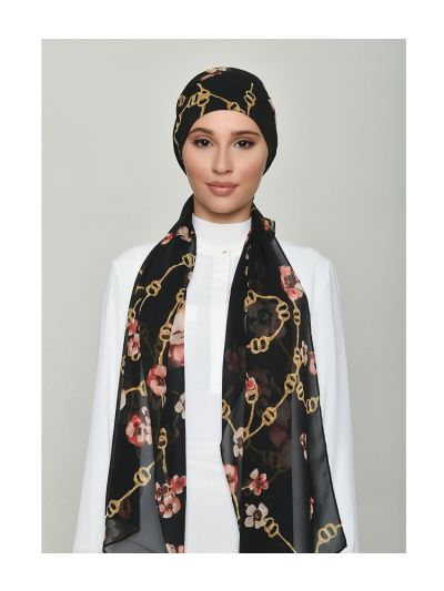 Chains Black Georgette