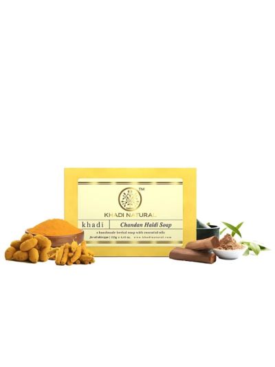 Khadi Natural Chandan Haldi Soap Handmade-125g(Pack Of 2)