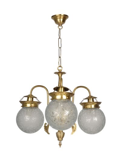 Etched Globe Small 3 Light Chandelier