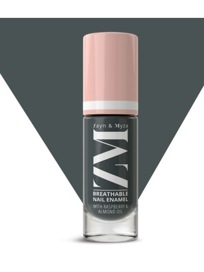 Charcoal Smoothie - Breathable Nail Enamel With Raspberry & Almond Oil, Halal compliant (6 ml)