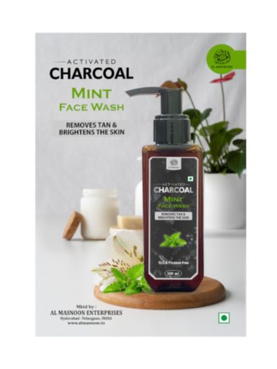 AL MASNOON Charcoal Face Wash / Activated Charcoal With Mint Face Wash For Removes Tan / Sls & Paraben Free 100ml (pack of 1)
